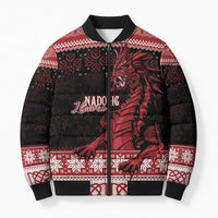 Christmas Wales Celtic Bomber Puffer Jacket Welsh Dragon Nadolig Llawen - Wonder Print Shop