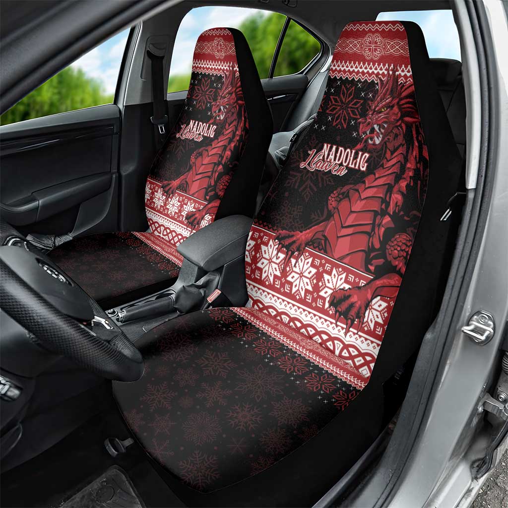Christmas Wales Celtic Car Seat Cover Welsh Dragon Nadolig Llawen - Wonder Print Shop