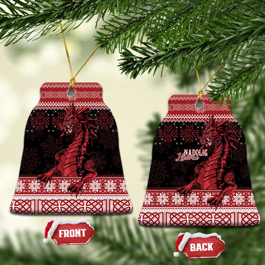 Christmas Wales Celtic Ceramic Ornament Welsh Dragon Nadolig Llawen - Wonder Print Shop