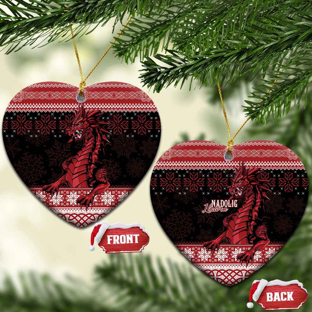 Christmas Wales Celtic Ceramic Ornament Welsh Dragon Nadolig Llawen - Wonder Print Shop