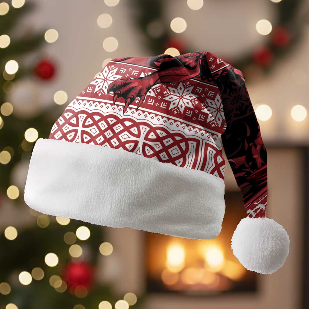 Christmas Wales Celtic Christmas Santa Hat Welsh Dragon Nadolig Llawen - Wonder Print Shop