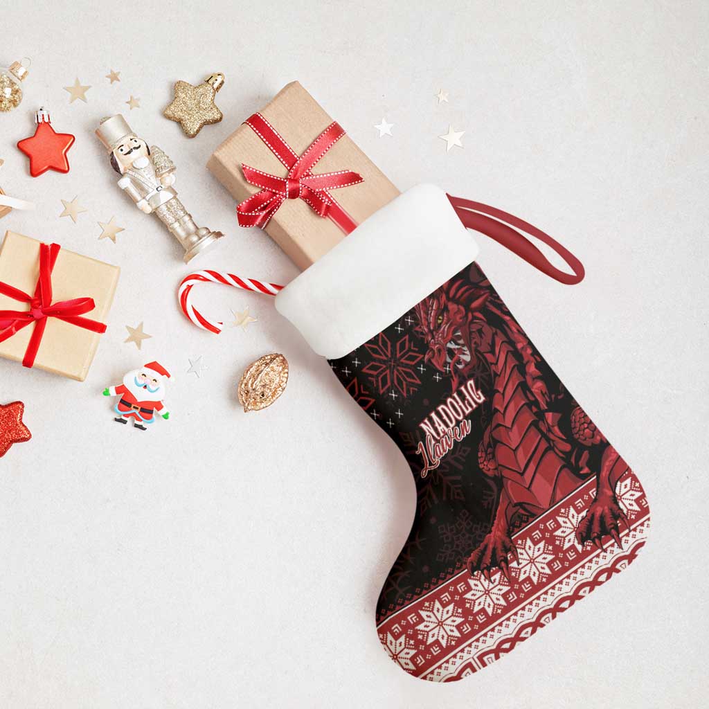 Christmas Wales Celtic Christmas Stocking Welsh Dragon Nadolig Llawen - Wonder Print Shop