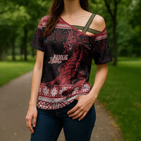 Christmas Wales Celtic Cross Shoulder Shirt Welsh Dragon Nadolig Llawen - Wonder Print Shop
