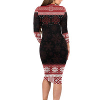 Christmas Wales Celtic Family Matching Long Sleeve Bodycon Dress and Hawaiian Shirt Welsh Dragon Nadolig Llawen - Wonder Print Shop