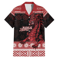Christmas Wales Celtic Family Matching Mermaid Dress and Hawaiian Shirt Welsh Dragon Nadolig Llawen - Wonder Print Shop
