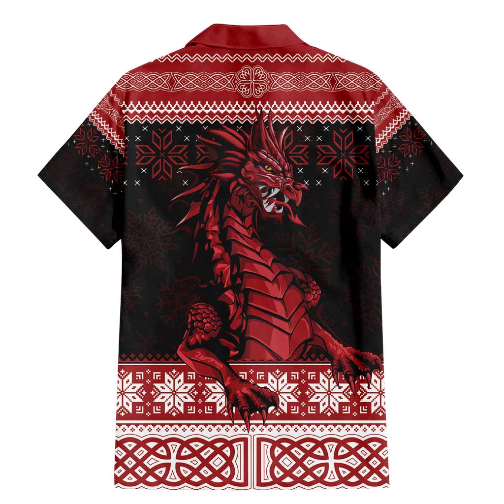 Christmas Wales Celtic Family Matching Mermaid Dress and Hawaiian Shirt Welsh Dragon Nadolig Llawen - Wonder Print Shop