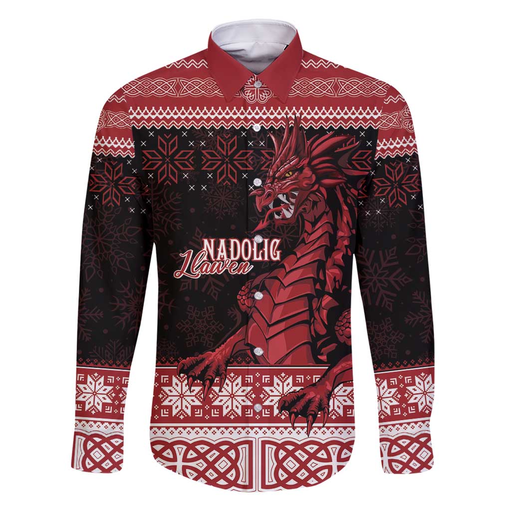 Christmas Wales Celtic Family Matching Mermaid Dress and Hawaiian Shirt Welsh Dragon Nadolig Llawen - Wonder Print Shop