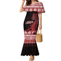 Christmas Wales Celtic Family Matching Mermaid Dress and Hawaiian Shirt Welsh Dragon Nadolig Llawen - Wonder Print Shop