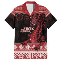 Christmas Wales Celtic Family Matching Off Shoulder Maxi Dress and Hawaiian Shirt Welsh Dragon Nadolig Llawen - Wonder Print Shop