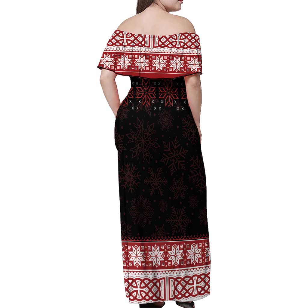 Christmas Wales Celtic Family Matching Off Shoulder Maxi Dress and Hawaiian Shirt Welsh Dragon Nadolig Llawen - Wonder Print Shop
