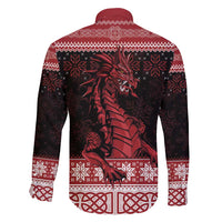 Christmas Wales Celtic Family Matching Off Shoulder Short Dress and Hawaiian Shirt Welsh Dragon Nadolig Llawen - Wonder Print Shop