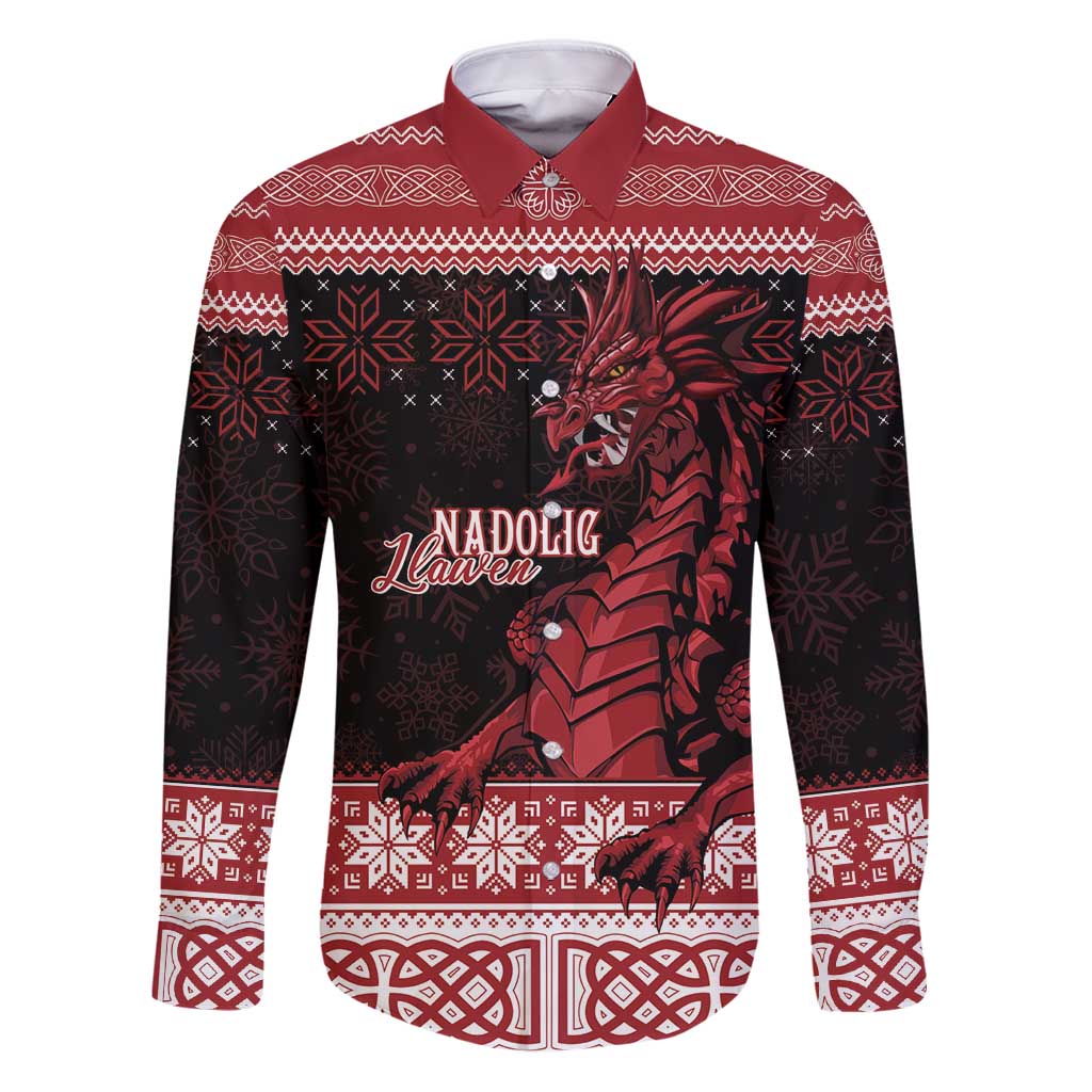 Christmas Wales Celtic Family Matching Puletasi and Hawaiian Shirt Welsh Dragon Nadolig Llawen - Wonder Print Shop