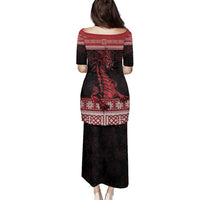 Christmas Wales Celtic Family Matching Puletasi and Hawaiian Shirt Welsh Dragon Nadolig Llawen - Wonder Print Shop