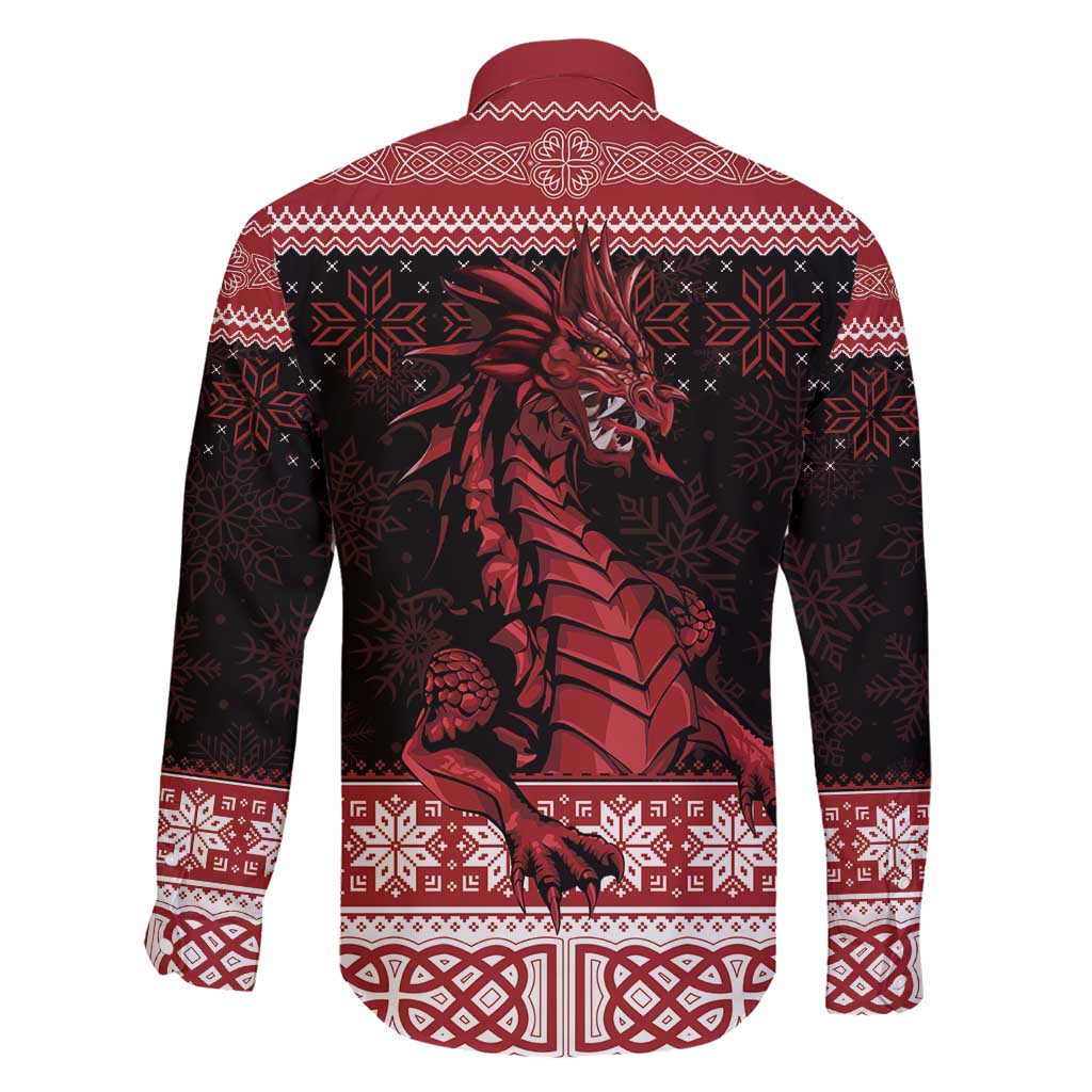 Christmas Wales Celtic Family Matching Short Sleeve Bodycon Dress and Hawaiian Shirt Welsh Dragon Nadolig Llawen - Wonder Print Shop
