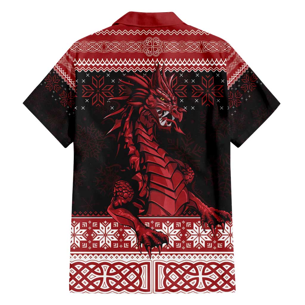 Christmas Wales Celtic Family Matching Summer Maxi Dress and Hawaiian Shirt Welsh Dragon Nadolig Llawen - Wonder Print Shop