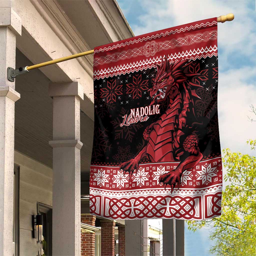 Christmas Wales Celtic Garden Flag Welsh Dragon Nadolig Llawen - Wonder Print Shop