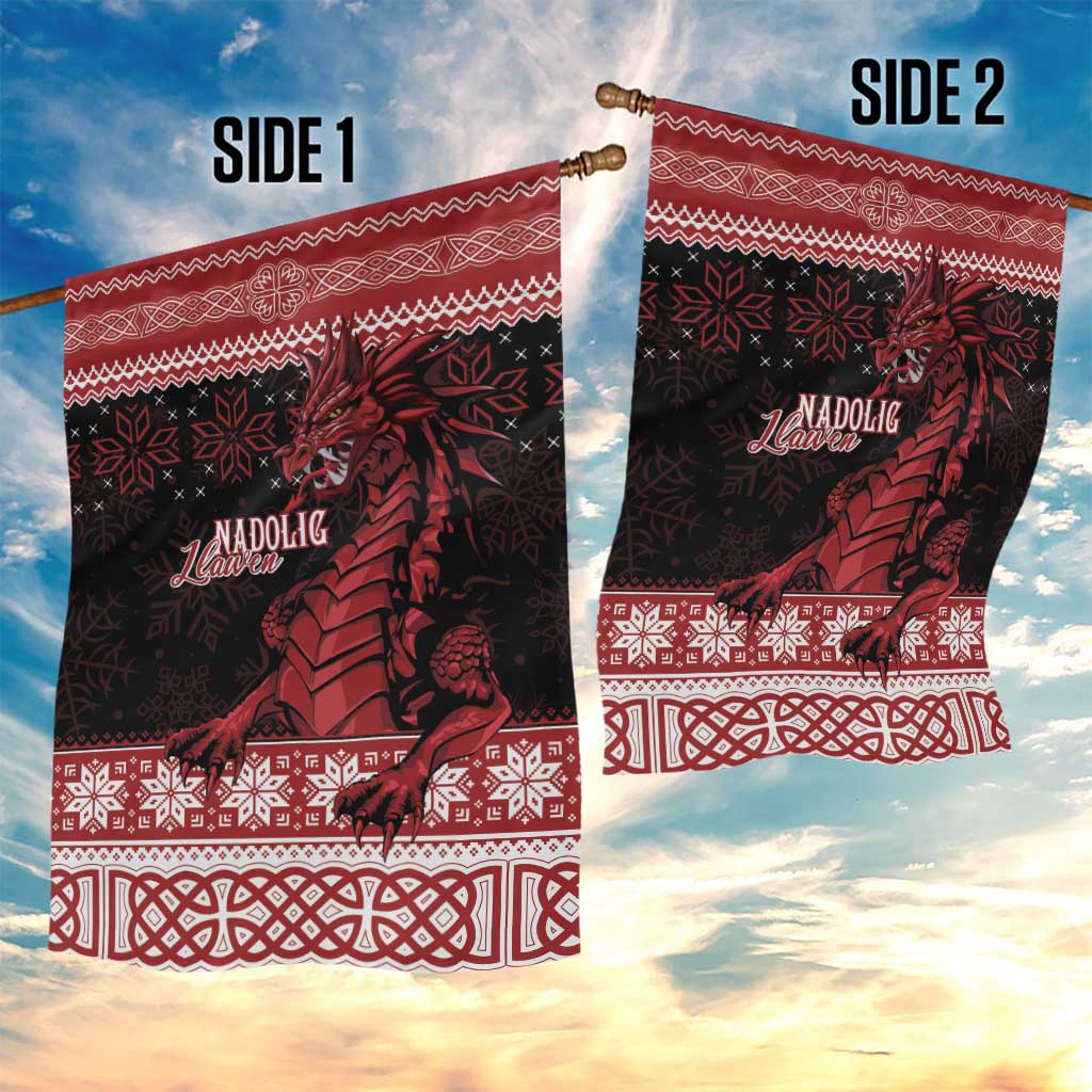 Christmas Wales Celtic Garden Flag Welsh Dragon Nadolig Llawen - Wonder Print Shop