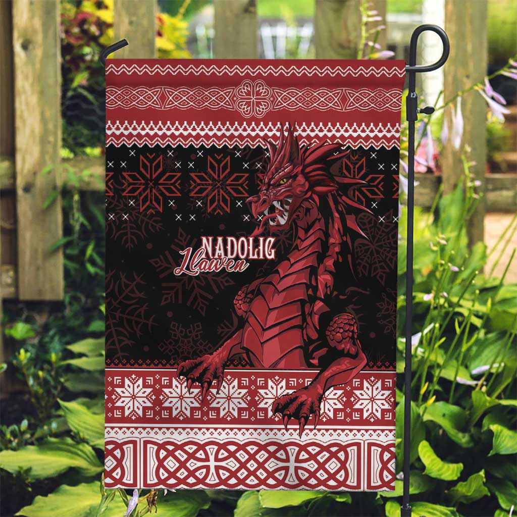 Christmas Wales Celtic Garden Flag Welsh Dragon Nadolig Llawen - Wonder Print Shop