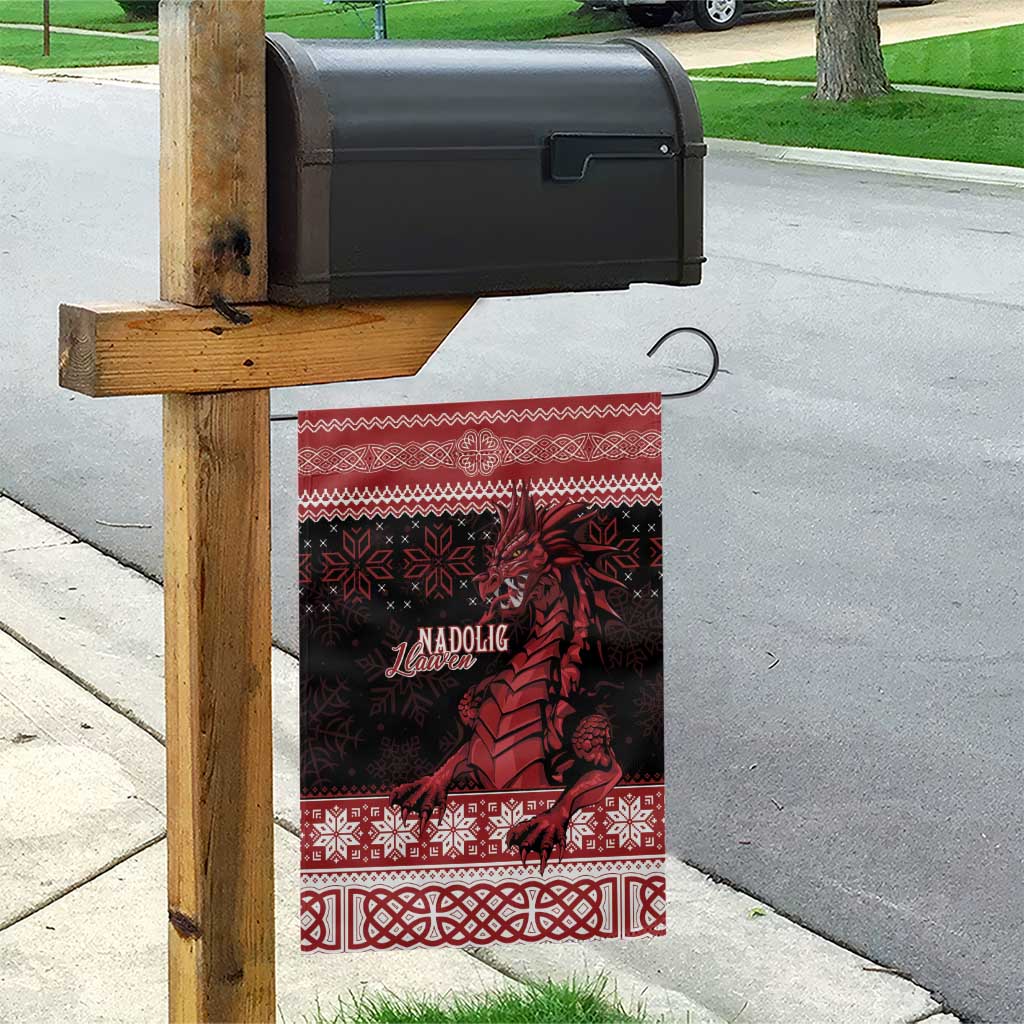 Christmas Wales Celtic Garden Flag Welsh Dragon Nadolig Llawen - Wonder Print Shop