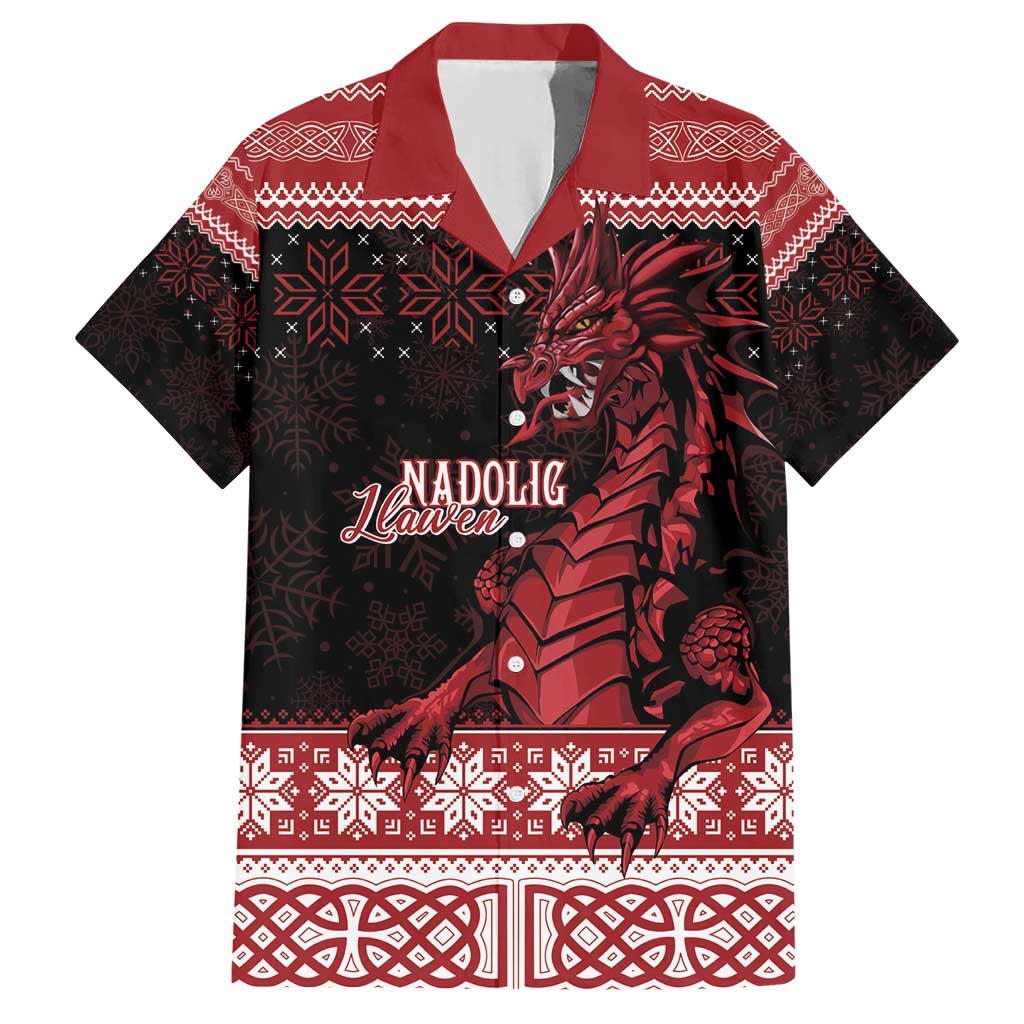 Christmas Wales Celtic Hawaiian Shirt Welsh Dragon Nadolig Llawen - Wonder Print Shop