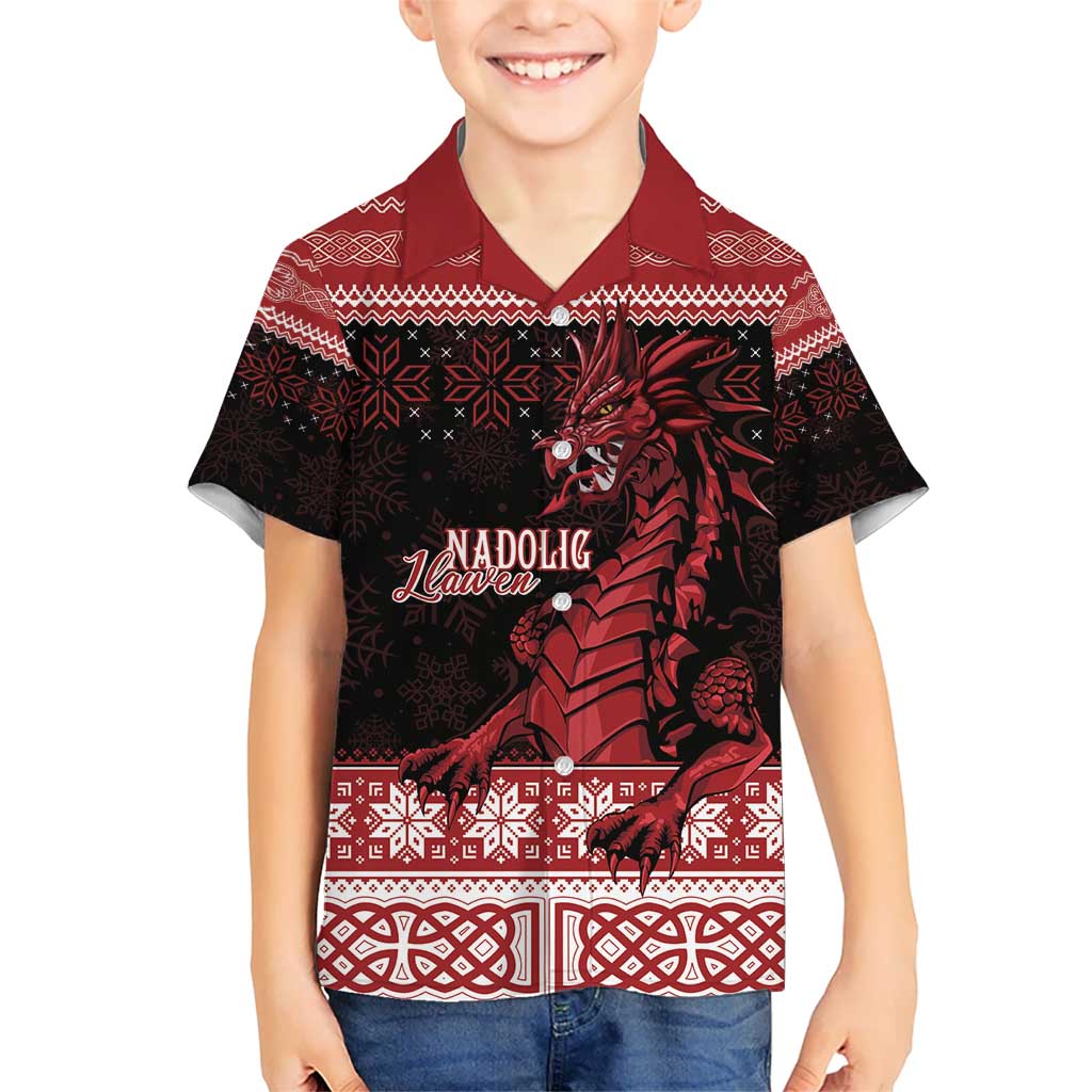 Christmas Wales Celtic Hawaiian Shirt Welsh Dragon Nadolig Llawen - Wonder Print Shop