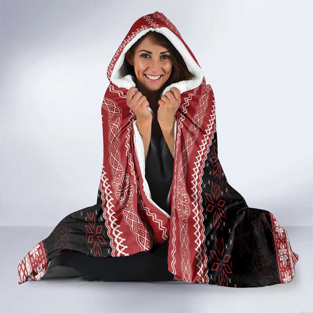 Christmas Wales Celtic Hooded Blanket Welsh Dragon Nadolig Llawen - Wonder Print Shop