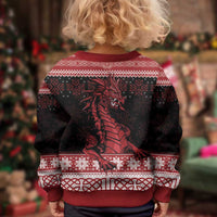 Christmas Wales Celtic Kid Ugly Christmas Sweater Welsh Dragon Nadolig Llawen - Wonder Print Shop