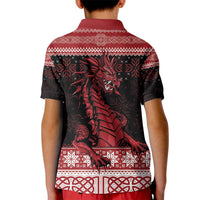 Christmas Wales Celtic Kid Polo Shirt Welsh Dragon Nadolig Llawen - Wonder Print Shop
