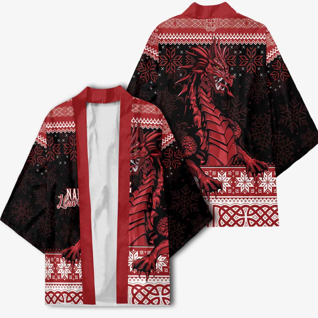 Christmas Wales Celtic Kimono Welsh Dragon Nadolig Llawen - Wonder Print Shop