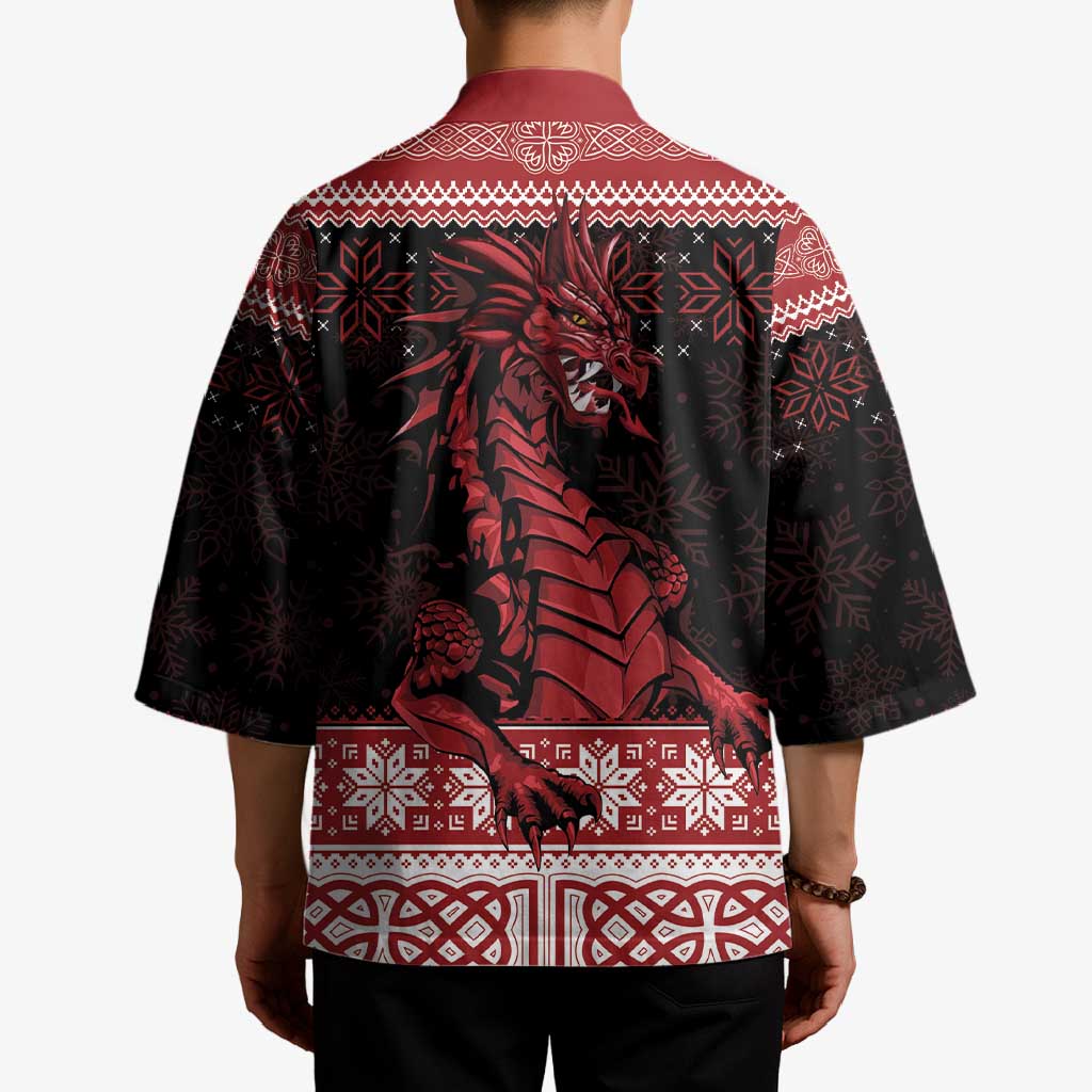 Christmas Wales Celtic Kimono Welsh Dragon Nadolig Llawen - Wonder Print Shop