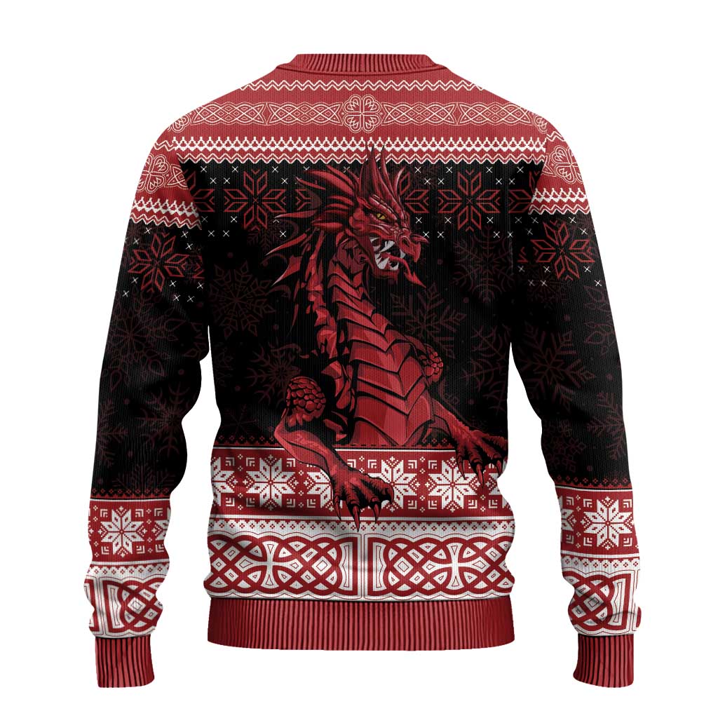Christmas Wales Celtic Ugly Christmas Sweater Welsh Dragon Nadolig Llawen - Wonder Print Shop