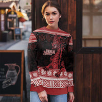 Christmas Wales Celtic Ugly Christmas Sweater Welsh Dragon Nadolig Llawen - Wonder Print Shop