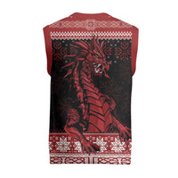 Christmas Wales Celtic Christmas Knitted V-Neck Vest Welsh Dragon Nadolig Llawen - Wonder Print Shop