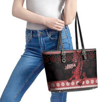 Christmas Wales Celtic Leather Tote Bag Welsh Dragon Nadolig Llawen - Wonder Print Shop