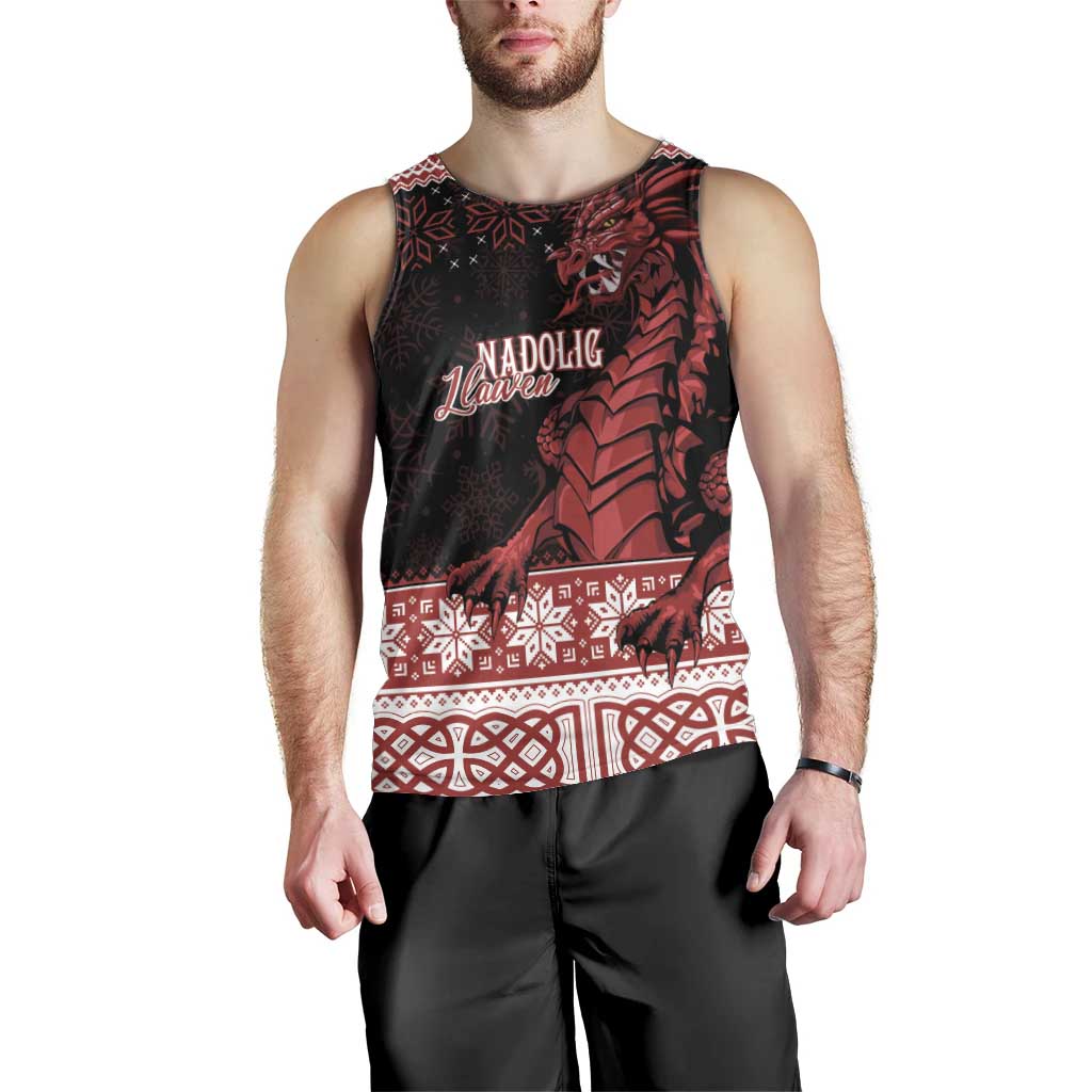 Christmas Wales Celtic Men Tank Top Welsh Dragon Nadolig Llawen - Wonder Print Shop