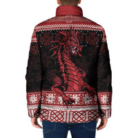 Christmas Wales Celtic Padded Jacket Welsh Dragon Nadolig Llawen - Wonder Print Shop