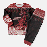 Christmas Wales Celtic Christmas Pajama Set Welsh Dragon Nadolig Llawen - Wonder Print Shop