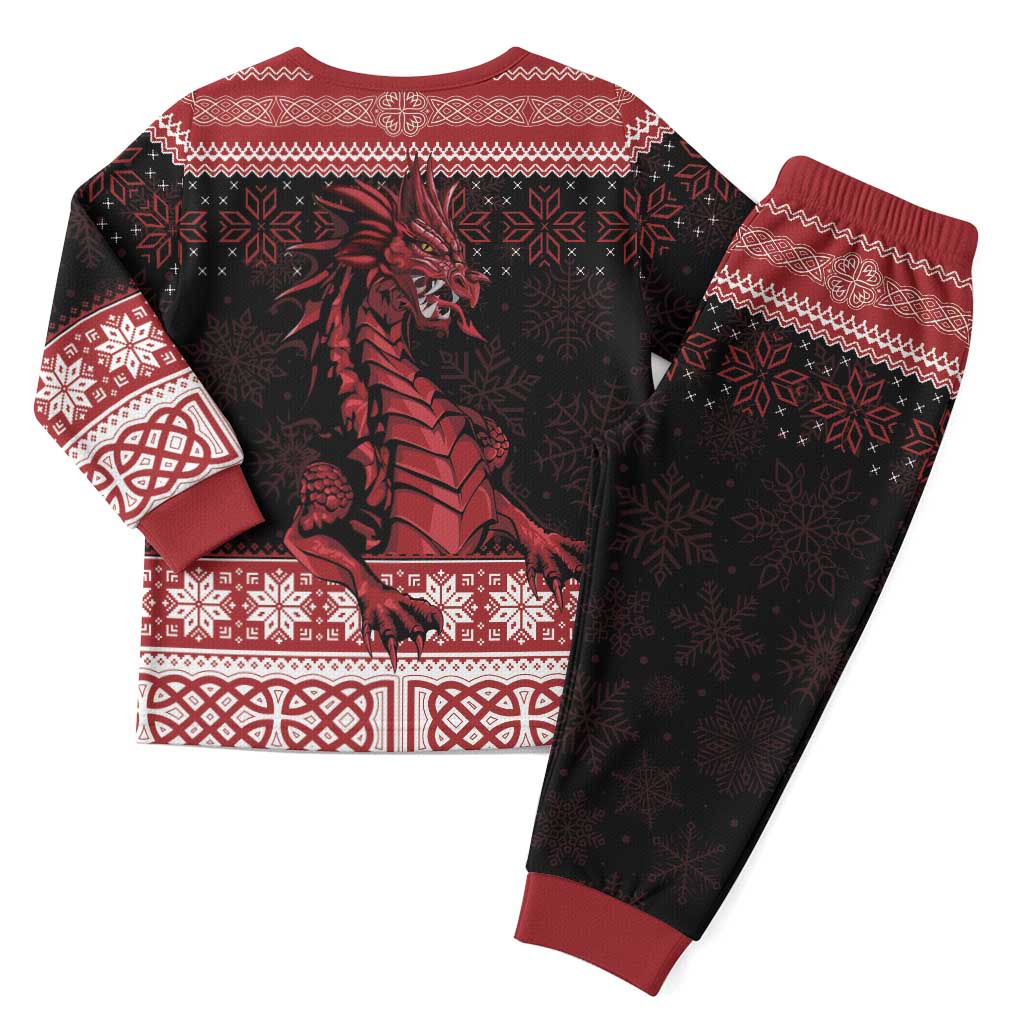 Christmas Wales Celtic Christmas Pajama Set Welsh Dragon Nadolig Llawen - Wonder Print Shop
