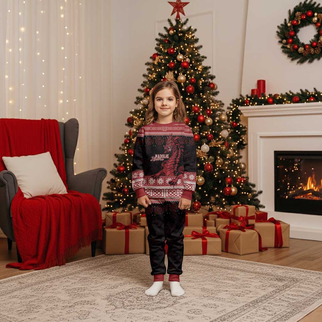 Christmas Wales Celtic Christmas Pajama Set Welsh Dragon Nadolig Llawen - Wonder Print Shop