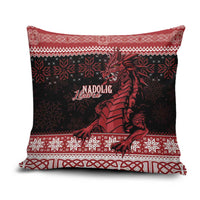 Christmas Wales Celtic Pillow Cover Welsh Dragon Nadolig Llawen - Wonder Print Shop