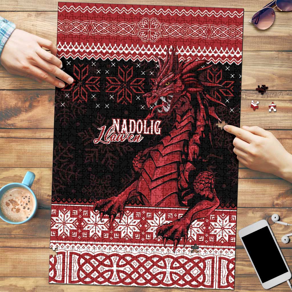 Christmas Wales Celtic Puzzle Welsh Dragon Nadolig Llawen - Wonder Print Shop