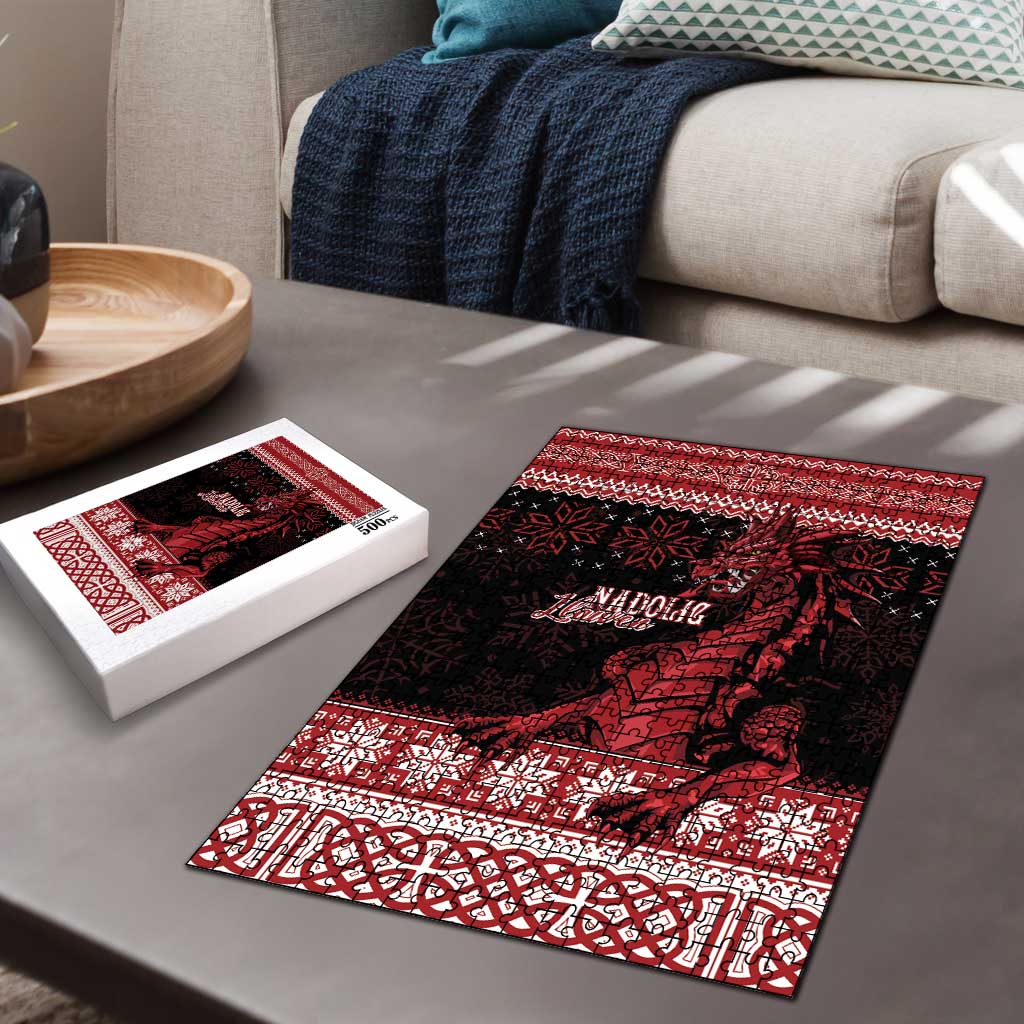 Christmas Wales Celtic Puzzle Welsh Dragon Nadolig Llawen - Wonder Print Shop