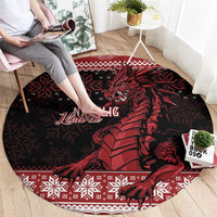Christmas Wales Celtic Round Carpet Welsh Dragon Nadolig Llawen - Wonder Print Shop