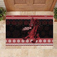 Christmas Wales Celtic Rubber Doormat Welsh Dragon Nadolig Llawen - Wonder Print Shop