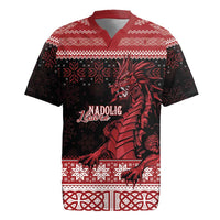 Christmas Wales Celtic Rugby Jersey Welsh Dragon Nadolig Llawen - Wonder Print Shop