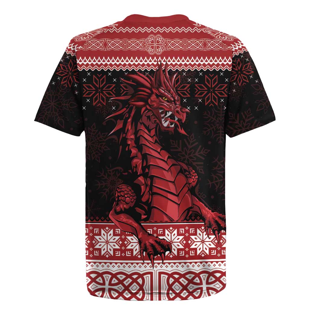 Christmas Wales Celtic Rugby Jersey Welsh Dragon Nadolig Llawen - Wonder Print Shop
