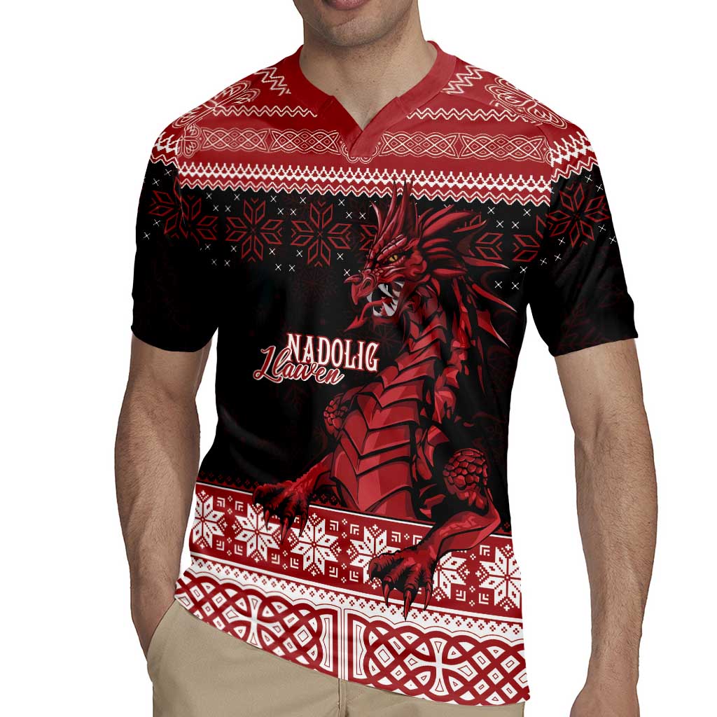 Christmas Wales Celtic Rugby Jersey Welsh Dragon Nadolig Llawen - Wonder Print Shop