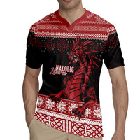 Christmas Wales Celtic Rugby Jersey Welsh Dragon Nadolig Llawen - Wonder Print Shop