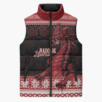 Christmas Wales Celtic Sleeveless Puffer Jacket Welsh Dragon Nadolig Llawen - Wonder Print Shop