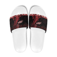 Christmas Wales Celtic Slide Sandals Welsh Dragon Nadolig Llawen - Wonder Print Shop